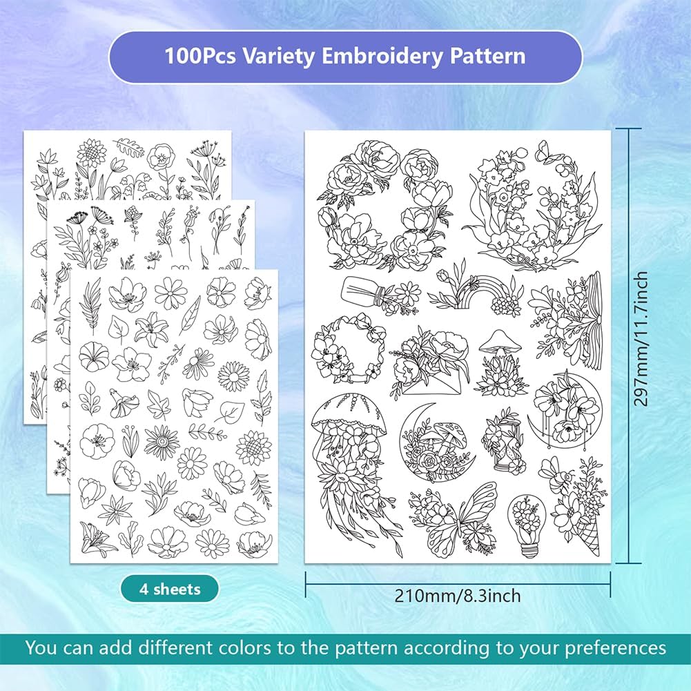 4 Sheets Water Soluble Embroid - огляд і ціна Embroidery Meaning