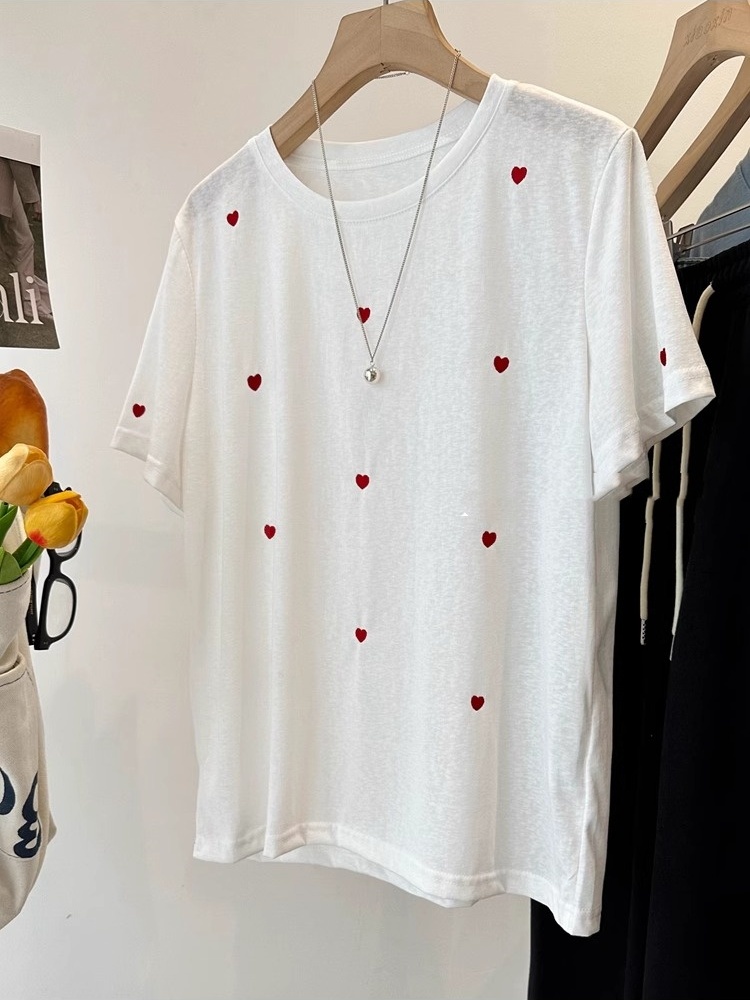 plus Size 240 Pounds Love Embr - огляд і ціна Embroidery Cotton Shirt