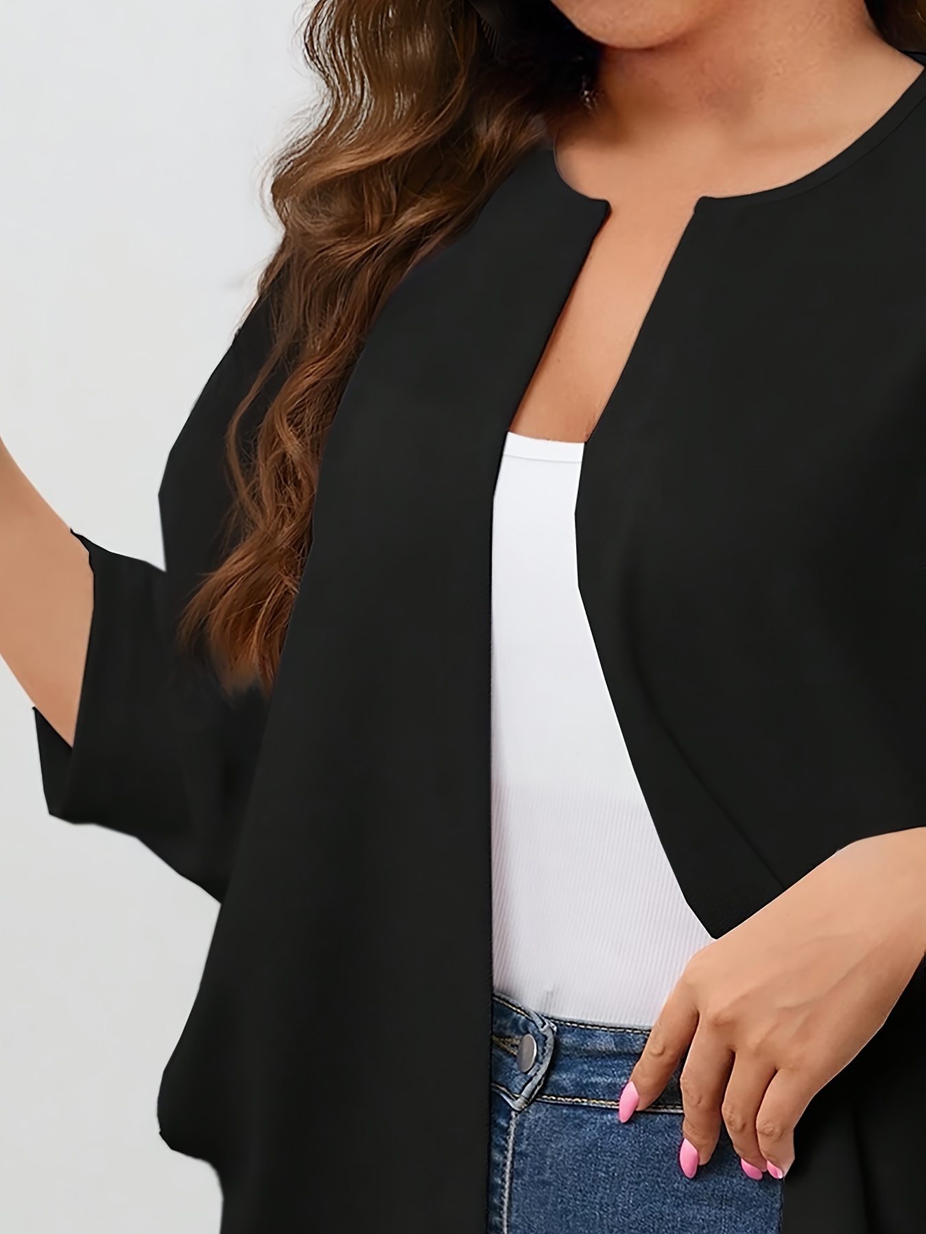 Plus Size Women's Open Front C - огляд і ціна Embroidery Online